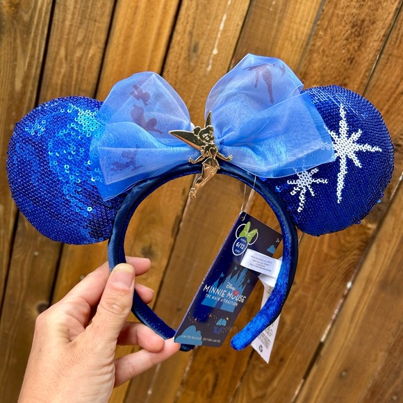 ⚡️2/$55~Disney Parks Peter Pans Flight Tinkerbell MouseEars Headband NWT~OneSize - Picture 2 of 8